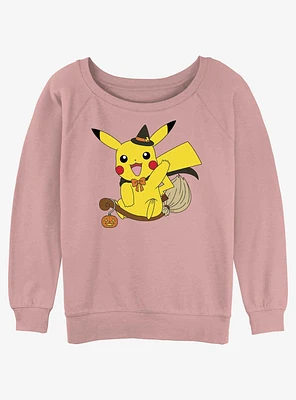 Pokemon Pikachu Witch Girls Slouchy Sweatshirt