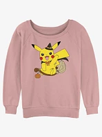 Pokemon Pikachu Witch Girls Slouchy Sweatshirt