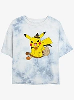 Pokemon Pikachu Witch Girls Tie-Dye Crop T-Shirt