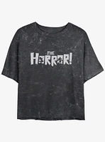 Disney Mickey Mouse The Horror Girls Mineral Wash Crop T-Shirt