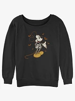 Disney Mickey Mouse Skeleton Bats Girls Slouchy Sweatshirt