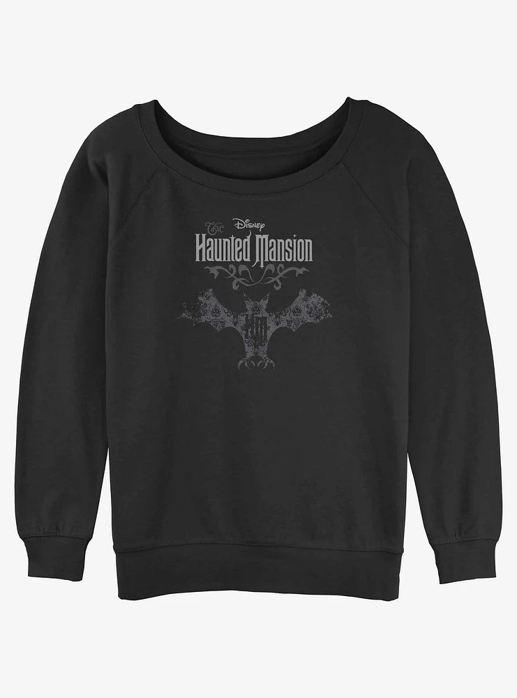 Disney The Haunted Mansion Bat Logo Girls Slouchy Sweatshirt