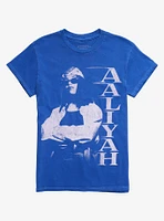 Aaliyah Portrait Blue Boyfriend Fit Girls T-Shirt