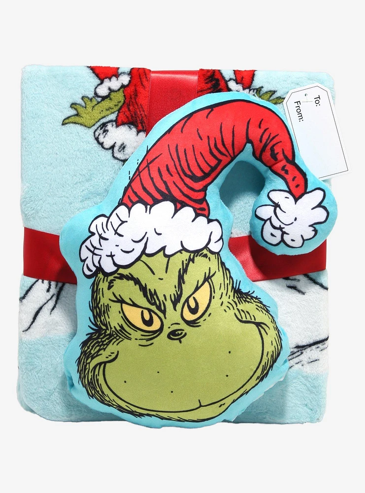 Dr. Seuss How The Grinch Stole Christmas! Pillow & Throw Blanket Set