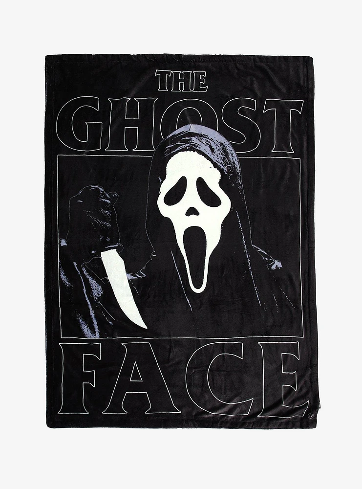 Ghost Face Mask Reversible Throw Blanket