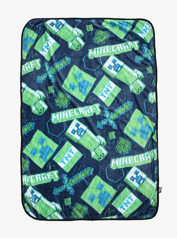 Minecraft Creeper Throw Blanket