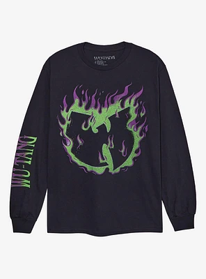 Wu-Tang Clan Green & Purple Flames Long-Sleeve T-Shirt