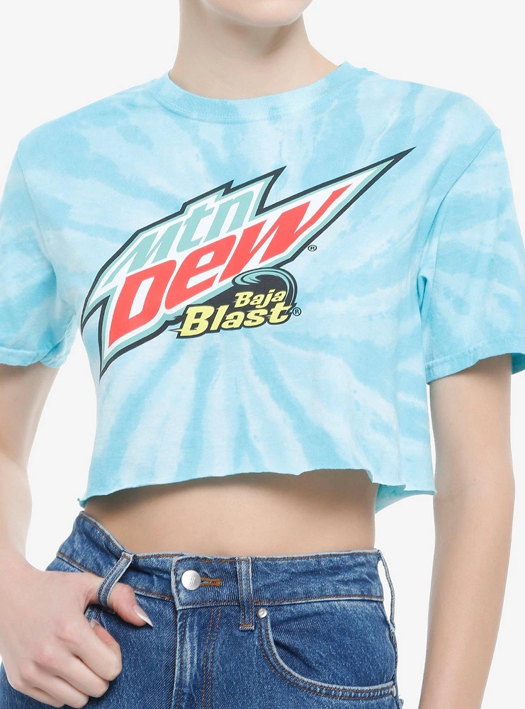 Mountain Dew Baja Blast Blue Tie-Dye Crop Girls T-Shirt