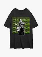 Beetlejuice It's Showtime Repeating Text Girls Oversized T-Shirt