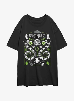 Beetlejuice Sandworm Folk Girls Oversized T-Shirt