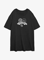 Beetlejuice Sandworm Heart Girls Oversized T-Shirt