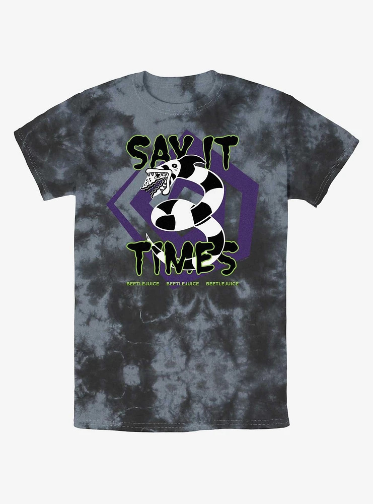 Beetlejuice Say It 3 Times Tie-Dye T-Shirt