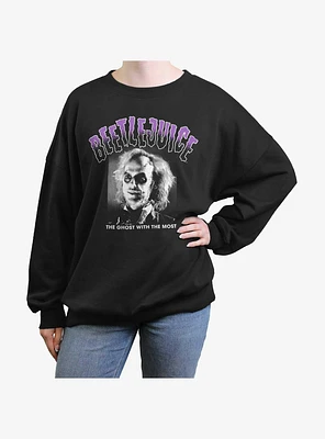 Beetlejuice Spooky Ghost With The Most Girls Oversized Sweatshirt