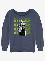 Beetlejuice It's Showtime Repeating Text Girls Slouchy Sweatshirt