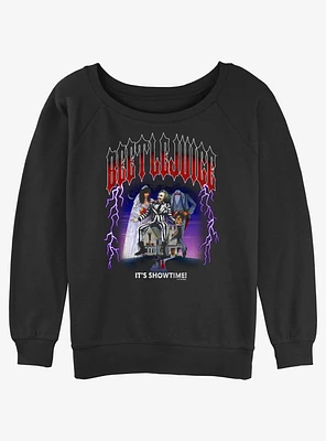 Beetlejuice Metal Lightning Girls Slouchy Sweatshirt