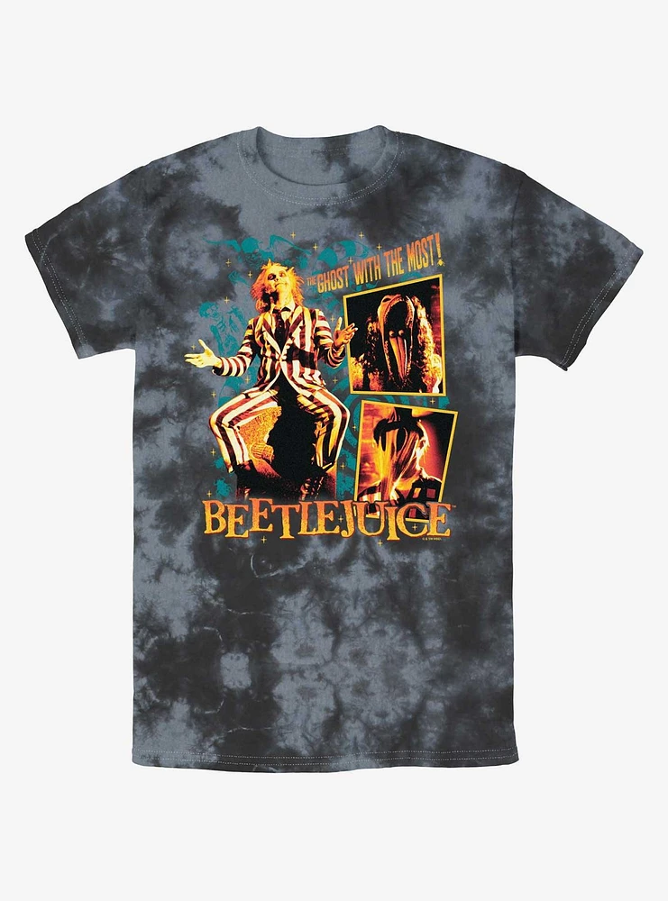 Beetlejuice Collage Boxes Tie-Dye T-Shirt