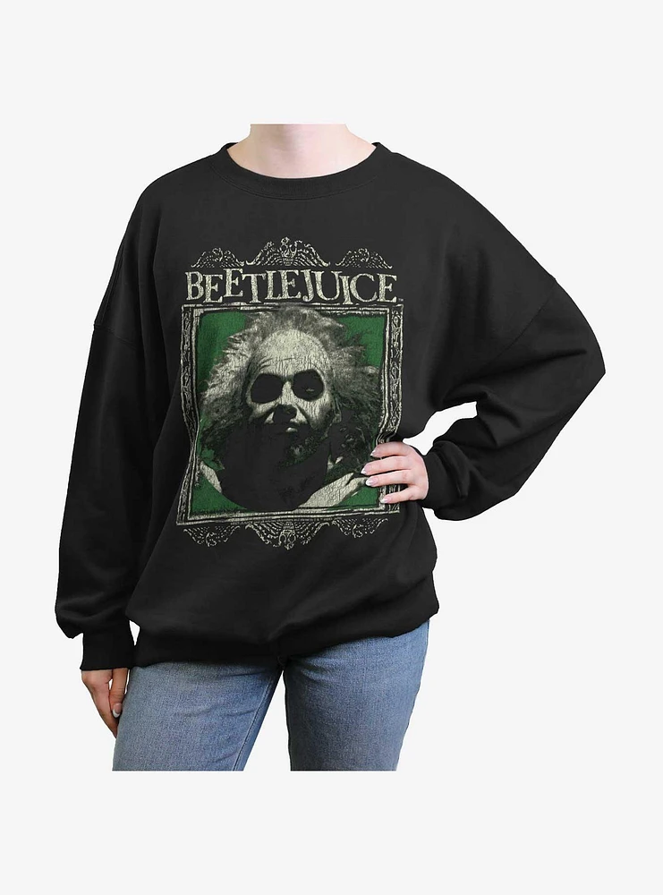 Beetlejuice Framed Girls Oversized Sweatshirt