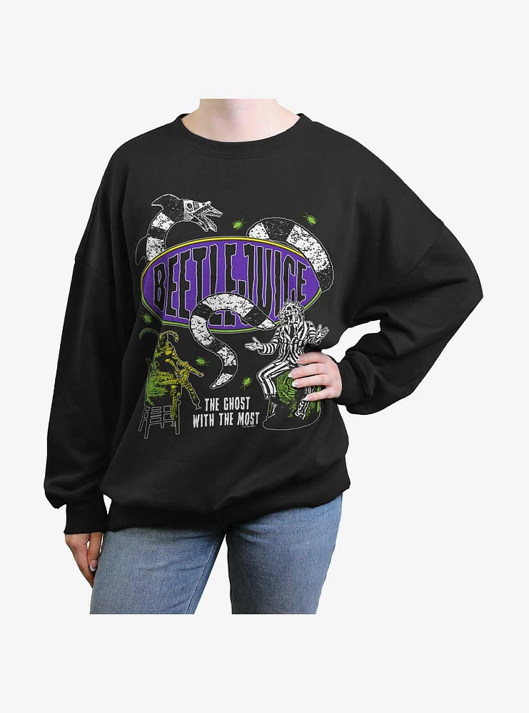 Beetlejuice Racer Girls Oversized Sweatshirt