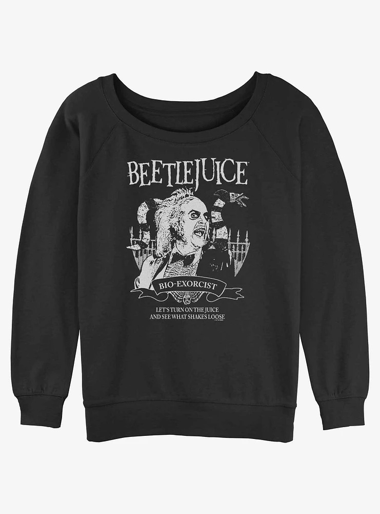 Beetlejuice Bio-Exorcist Girls Slouchy Sweatshirt