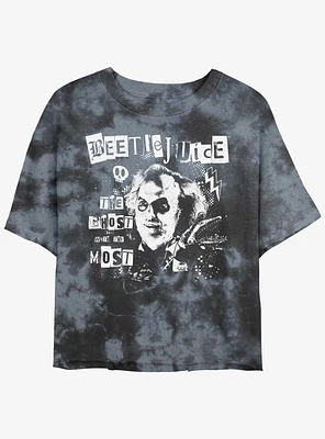 Beetlejuice Punk Girls Tie-Dye Crop T-Shirt