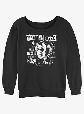 Beetlejuice Punk Girls Slouchy Sweatshirt