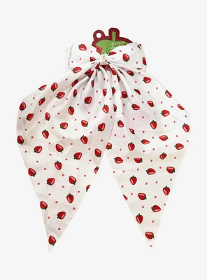 Sweet Society Strawberry & Heart Print Hair Bow