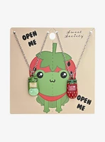 Sweet Society Frog & Strawberry Flip Phones Best Friend Necklace Set