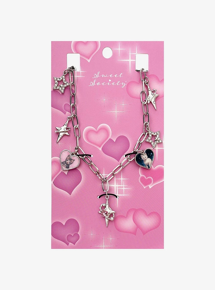 Sweet Society Aurora Star & Cat Charm Necklace