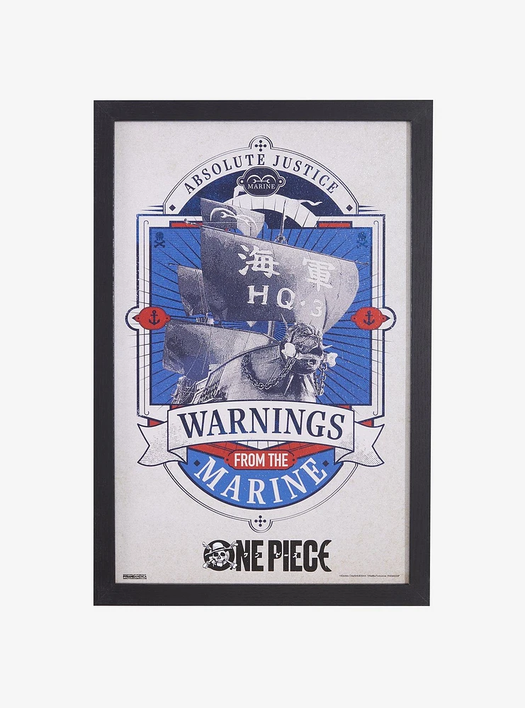 One Piece Marine Warning Framed Wall Art