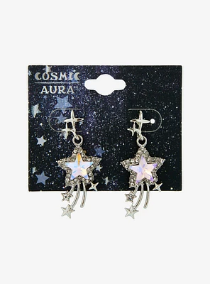 Cosmic Aura Shooting Star Bling Drop Earrings