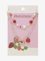 Sweet Society Strawberry Ladybug Necklace Set