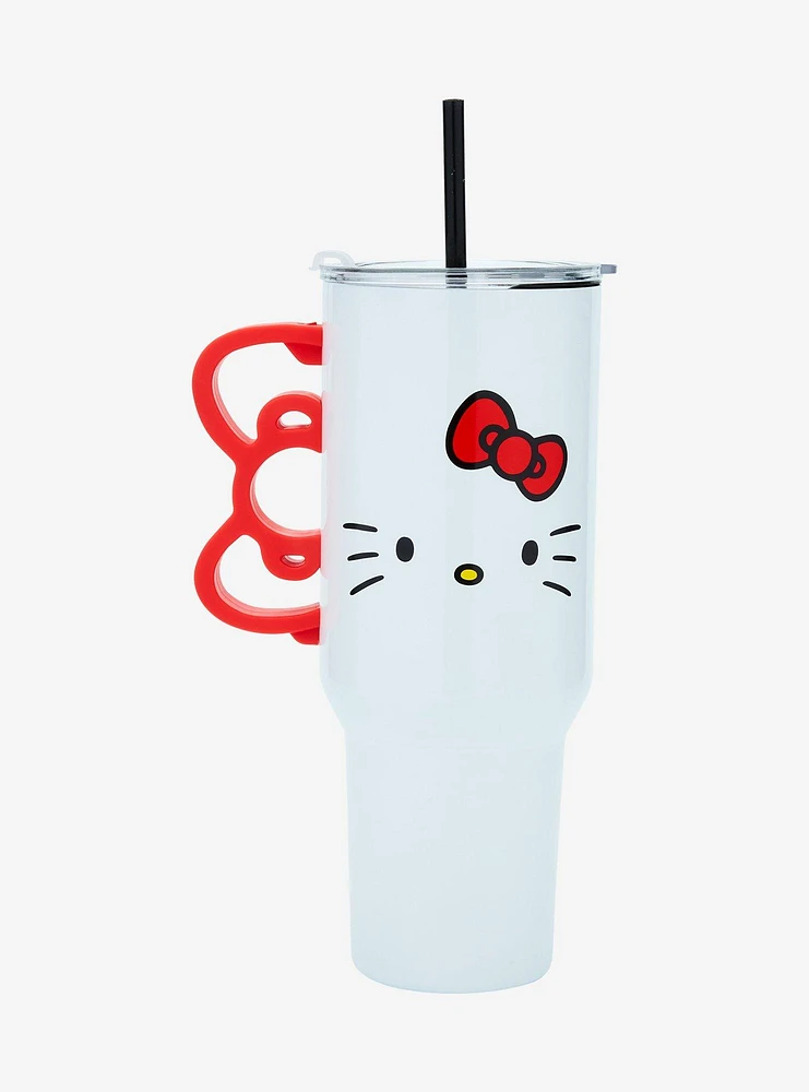 Hello Kitty Red Bow Handle Stainless Steel Travel Cup