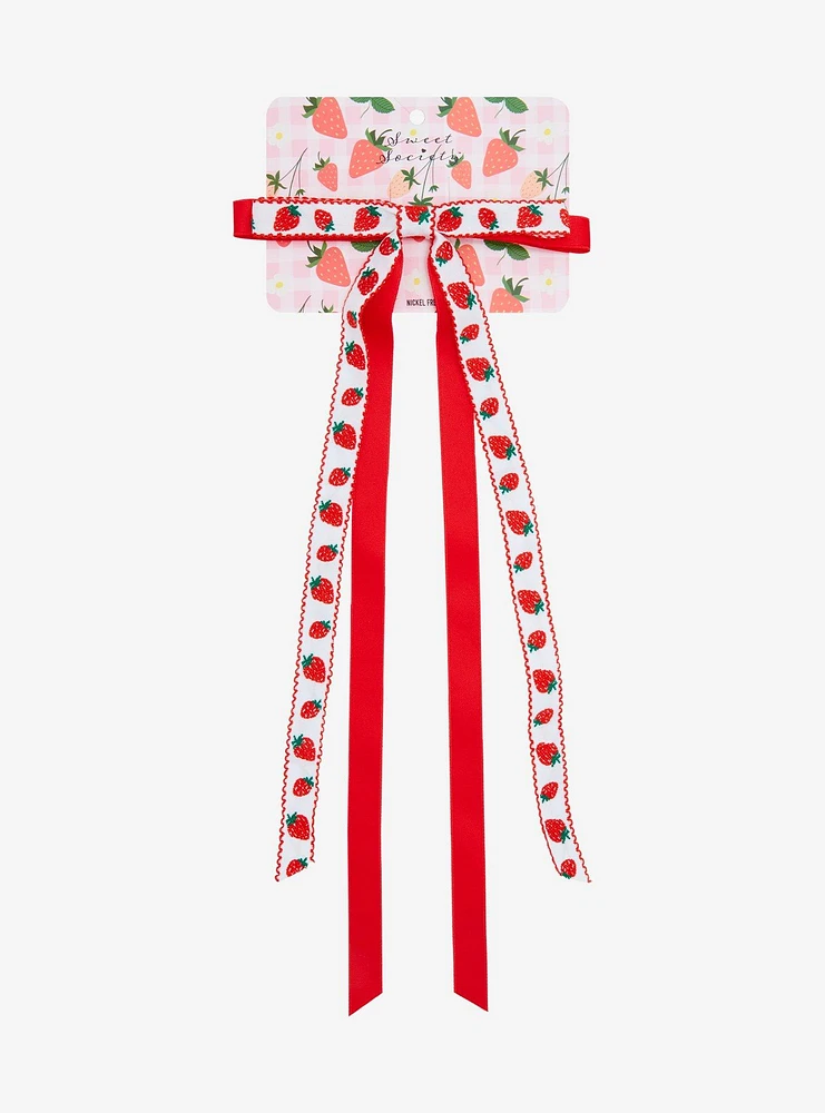 Sweet Society Strawberry Long Hair Bow