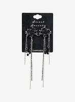 Sweet Society Black Rose Bling Drop Earrings