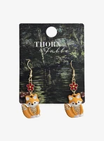 Thorn & Fable Fox Floral Drop Earrings