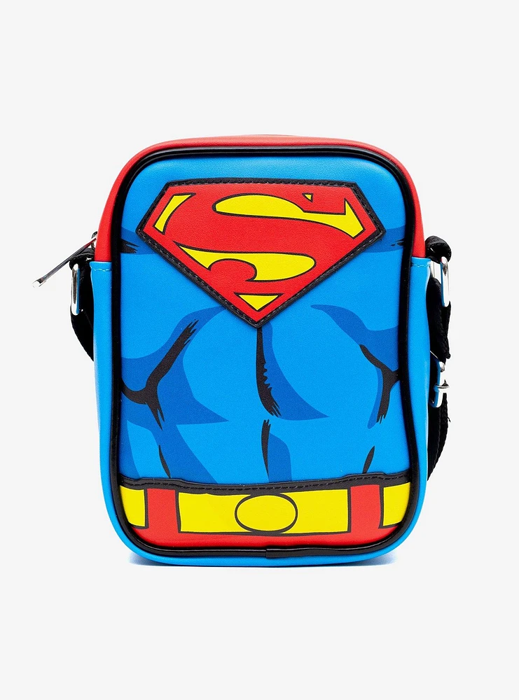 DC Comics Superman Close Up Logo and Belt Crossbody Bag