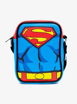 DC Comics Superman Close Up Logo and Belt Crossbody Bag