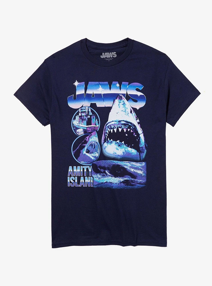 Jaws Vaporwave Boyfriend Fit Girls T-Shirt