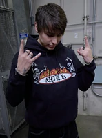 XPLR By Sam And Colby Skeletons & Flames Logo Hoodie Hot Topic Exclusive