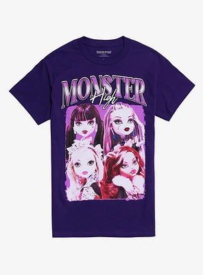 Monster High Dolls Group Boyfriend Fit Girls T-Shirt