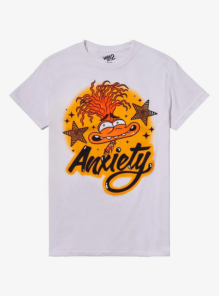 Disney Pixar Inside Out 2 Anxiety Airbrush Relaxed Fit Girls T-Shirt