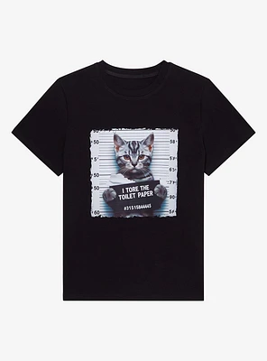 Cat Jail Boyfriend Fit Girls T-Shirt