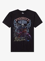 Pabst Blue Ribbon Skeleton Motorcycle Rider T-Shirt