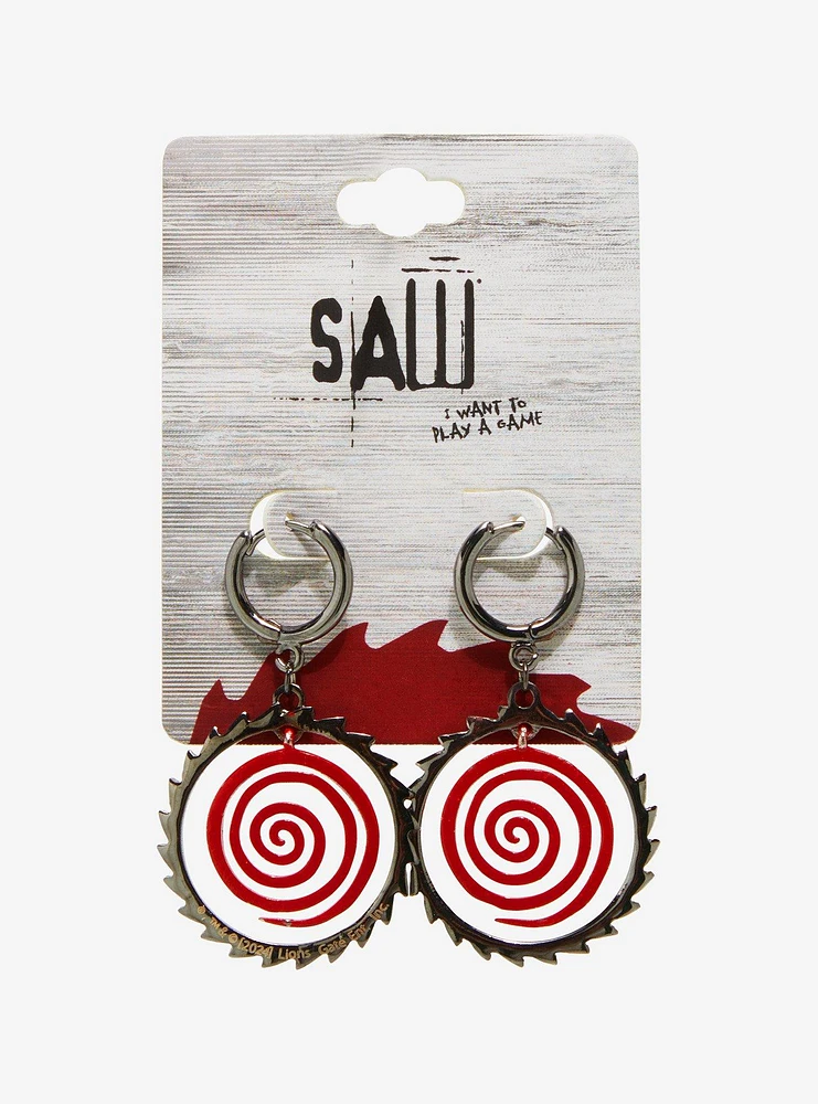 Saw Spiral Huggie Hoop Earrings