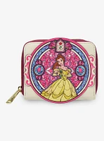 Loungefly Disney Beauty and the Beast Belle Stained Glass Portrait Small Zip Wallet - BoxLunch Exclusive