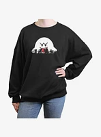 Nintendo Mario Halloween Silhoutte Womens Oversized Sweatshirt