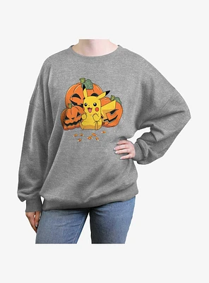 Pokemon Pumpkin N Candycorn Womens Oversized Sweatshirt