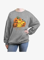 Pokemon Pumpkin N Candycorn Womens Oversized Sweatshirt