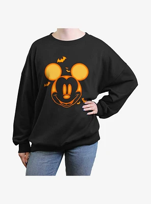 Disney Mickey Mouse Pumpkin Womens Oversized Sweatshirt