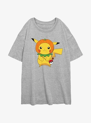 Pokemon Pumpkin Hat Womens Oversized T-Shirt